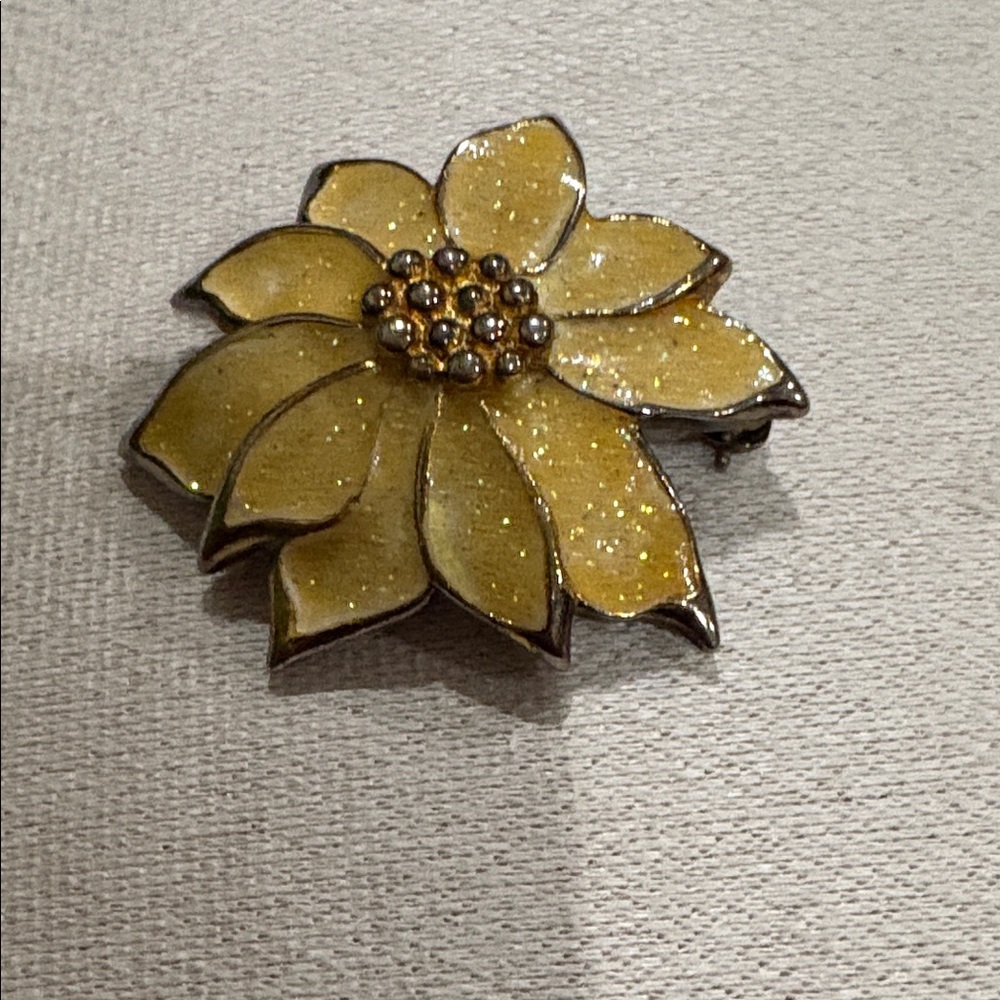 Yellow Flower Enamel Pendant - Women's Jewelry